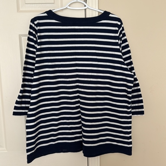 Kim Rogers Navy and White Stripe crew neck - Picture 2 of 2